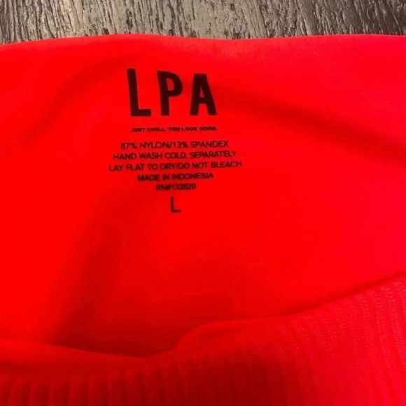 Revolve LPA Red Swim Ribbed Bottom‎ Sz L - Picture 3 of 4